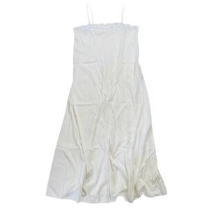 Vintage Miss Elaine Bridal Nightgown Women Cream Lace Trim Spaghetti Strap Large